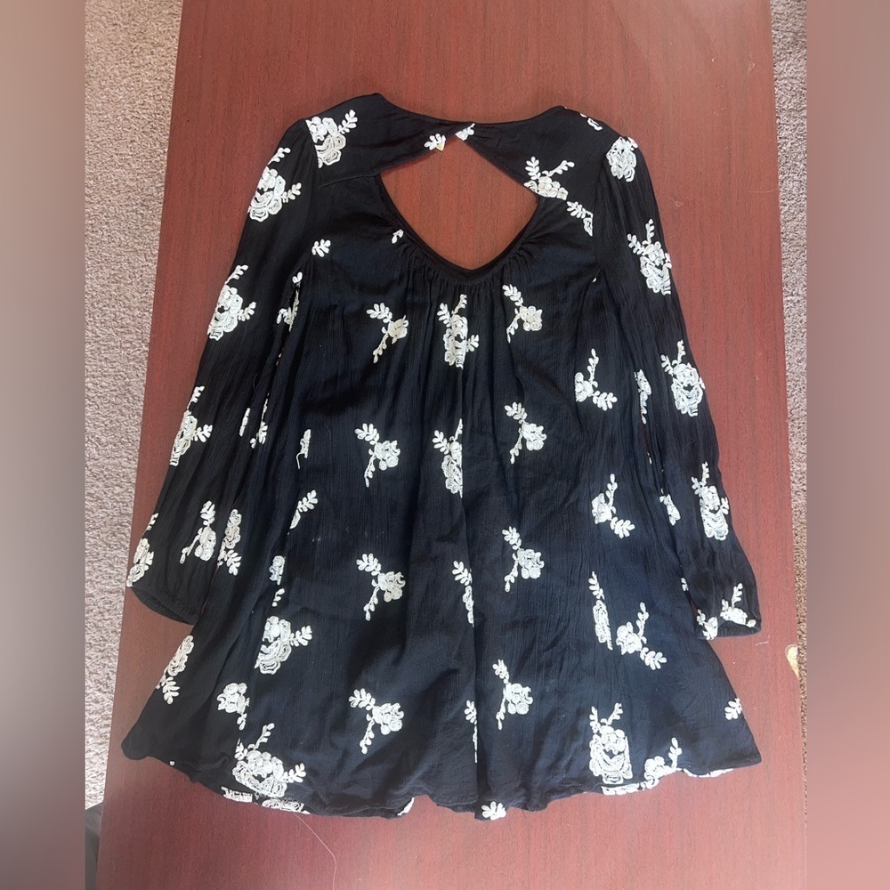 We The Free Black and White Floral Long Sleeve Dress - Picture 6 of 6